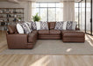 Franklin Furniture - 934 Asheville 4 Piece Sectional Sofa in Duvall Vintage Brown - 93459-93404-93469-93486 - GreatFurnitureDeal
