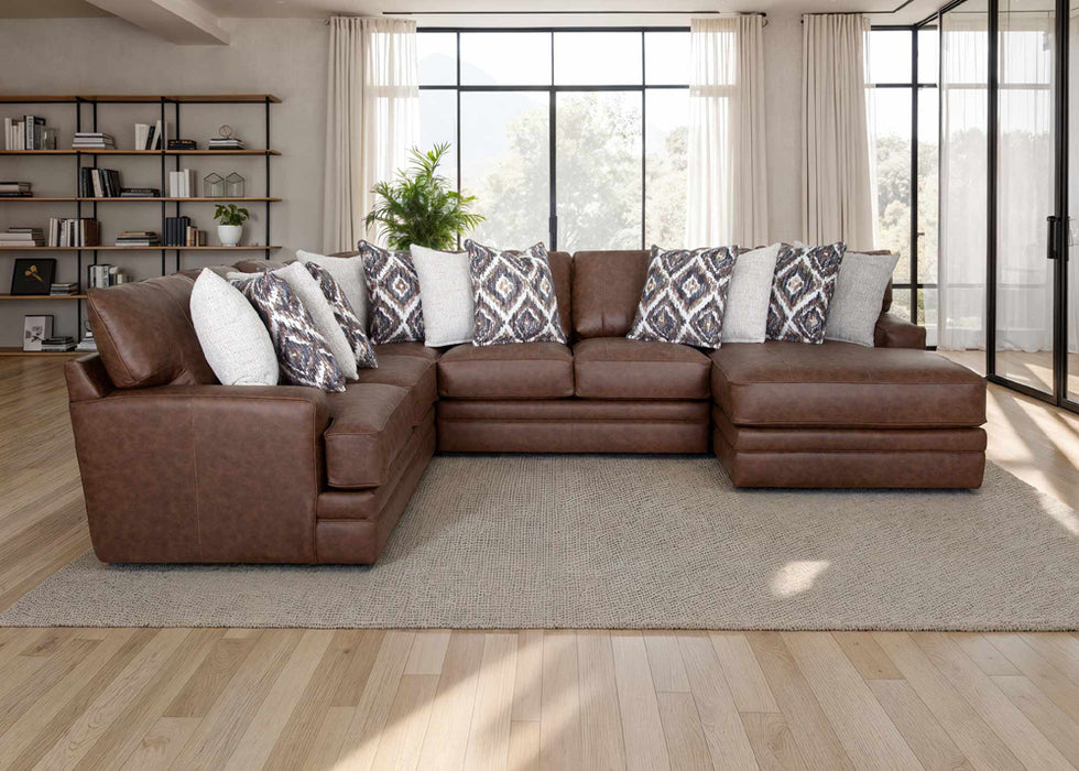 Franklin Furniture - 934 Asheville 4 Piece Sectional Sofa in Duvall Vintage Brown - 93459-93404-93469-93486 - GreatFurnitureDeal