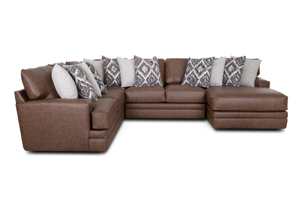 Franklin Furniture - 934 Asheville 4 Piece Sectional Sofa in Duvall Vintage Brown - 93459-93404-93469-93486 - GreatFurnitureDeal