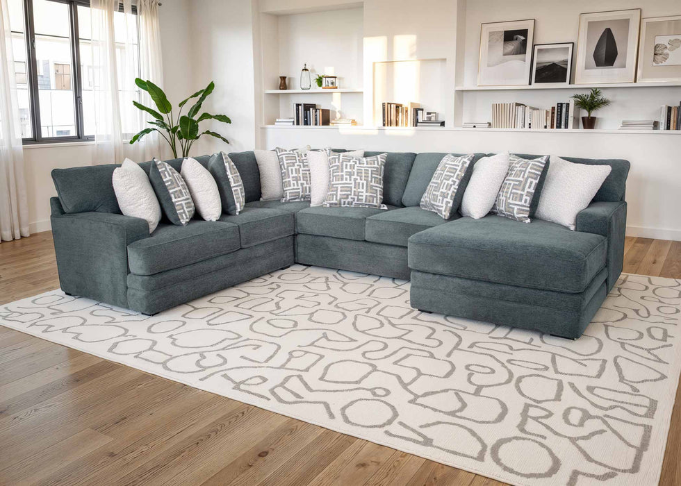 Franklin Furniture - 934 Briggs 4 Piece Sectional Sofa in Rollins Eucalyptus - 93459-93404-93469-93486 - GreatFurnitureDeal