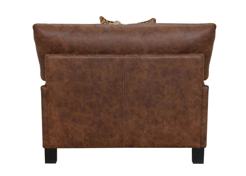 Franklin Furniture - 848 Indira Chair and a Half with Matching Ottoman in Ford Walnut - 84888-WALNUT-84818-WALNUT - GreatFurnitureDeal