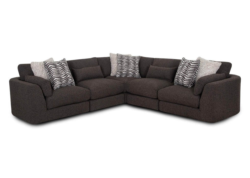 Franklin Furniture - 938 Laney 5 Piece Modular Sectional Sofa in Iris Thunder - 93801-93803-93804-93803-93801 - GreatFurnitureDeal