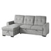 Homelegance - Carolina 2 Piece Reversible Sectional with Pull-out Bed and Hidden Storage in Light Gray - 9402GRY*SC - GreatFurnitureDeal