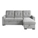 Homelegance - Carolina 2 Piece Reversible Sectional with Pull-out Bed and Hidden Storage in Light Gray - 9402GRY*SC - GreatFurnitureDeal
