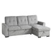 Homelegance - Carolina 2 Piece Reversible Sectional with Pull-out Bed and Hidden Storage in Light Gray - 9402GRY*SC - GreatFurnitureDeal