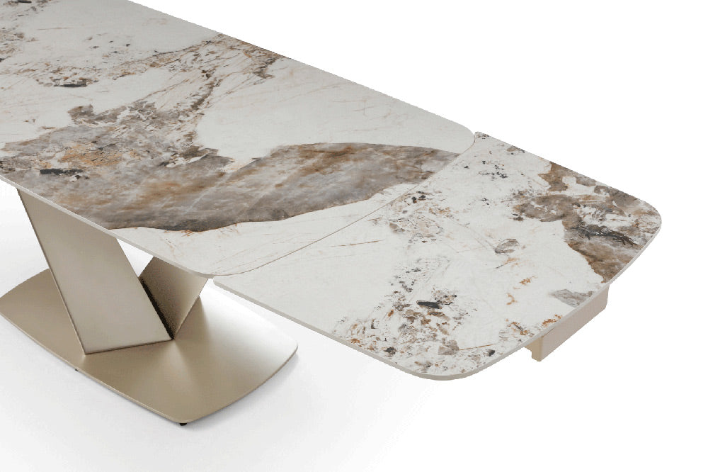 ESF Furniture - 93 - 8 Piece Dining Table Set in Golden Champagne - 93DININGTABLE-8SET - GreatFurnitureDeal