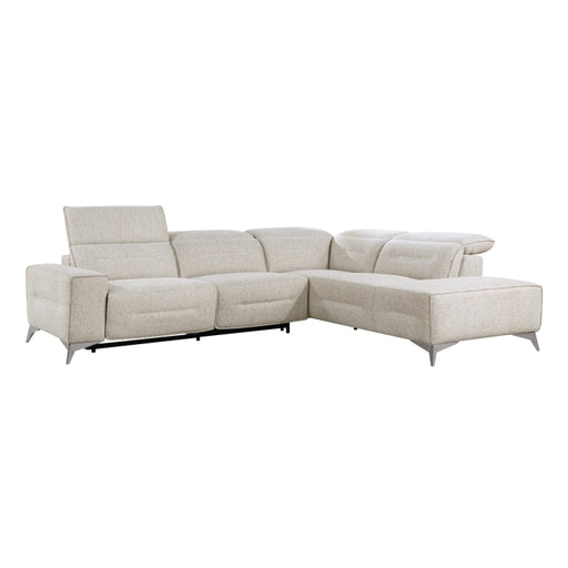 Homelegance - Adahlia 6 Piece Power Reclining Sectional with Right Chaise in Sand - 9414*SCPW - GreatFurnitureDeal