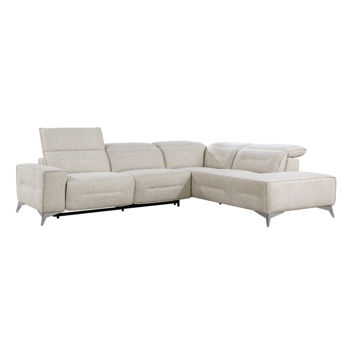 Homelegance - Adahlia 6 Piece Power Reclining Sectional with Right Chaise in Sand - 9414*SCPW - GreatFurnitureDeal