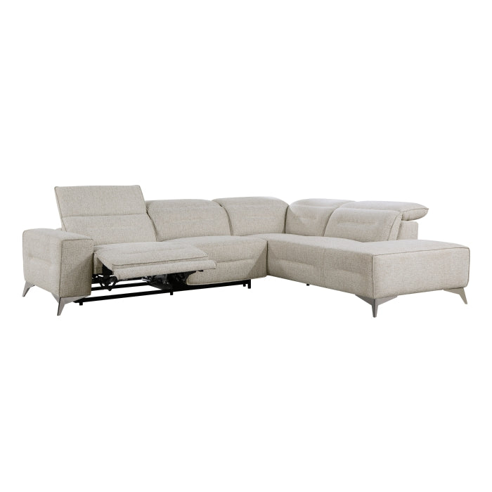 Homelegance - Adahlia 6 Piece Power Reclining Sectional with Right Chaise in Sand - 9414*SCPW - GreatFurnitureDeal