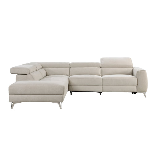 Homelegance - Bienvenue 2-Piece Power Reclining Sectional with Left Chaise in Beige - 9415*SCPW - GreatFurnitureDeal