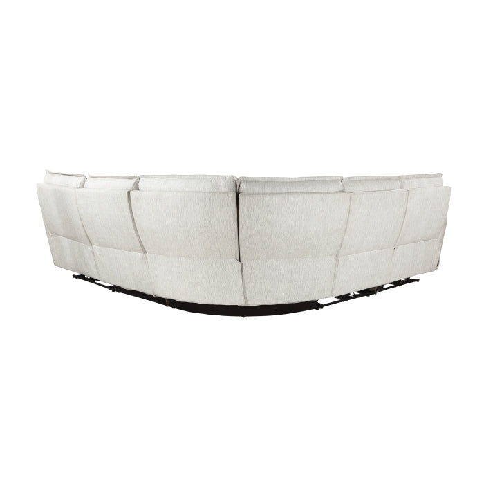 Homelegance - Salida 5 Piece Modular Power Reclining Sectional in White - 9444HMP*5SCPWH - GreatFurnitureDeal
