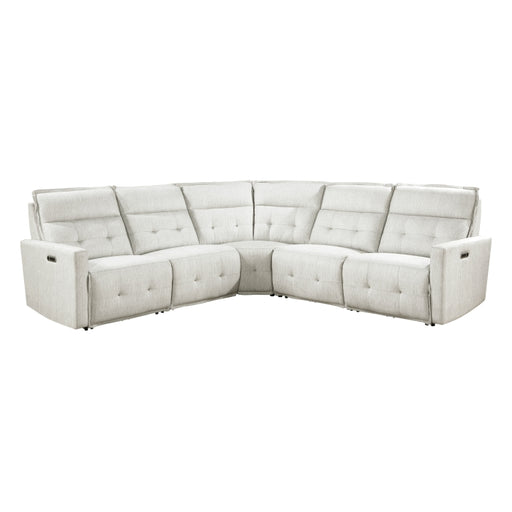 Homelegance - Salida 5 Piece Modular Power Reclining Sectional in White - 9444HMP*5SCPWH - GreatFurnitureDeal