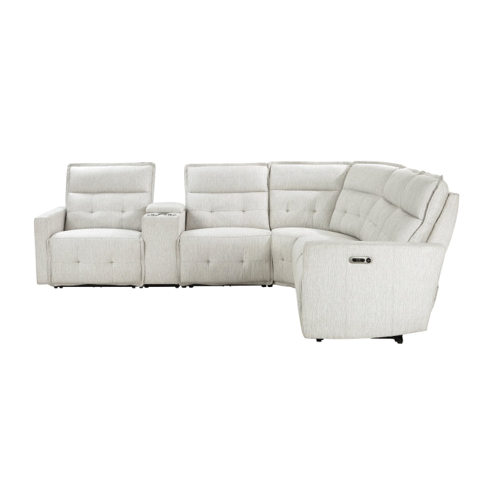 Homelegance - Salida 6 Piece Modular Power Reclining Sectional with Power Headrests in White - 9444HMP*6SCPWH - GreatFurnitureDeal