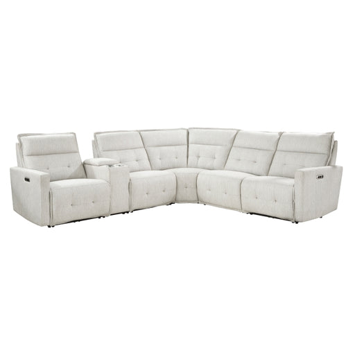 Homelegance - Salida 6 Piece Modular Power Reclining Sectional with Power Headrests in White - 9444HMP*6SCPWH - GreatFurnitureDeal