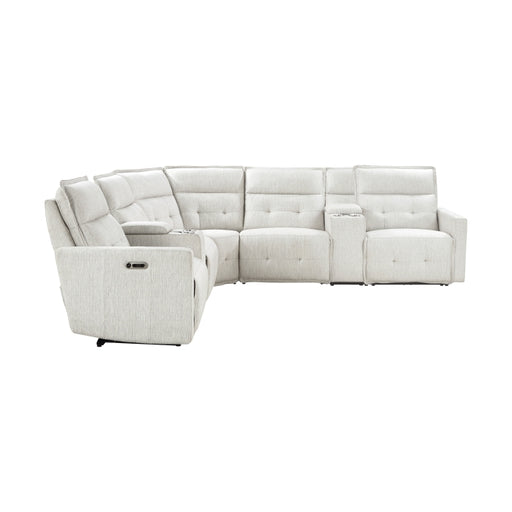 Homelegance - Salida 7 Piece Modular Power Reclining Sectional in White - 9444HMP*7SCPWH - GreatFurnitureDeal