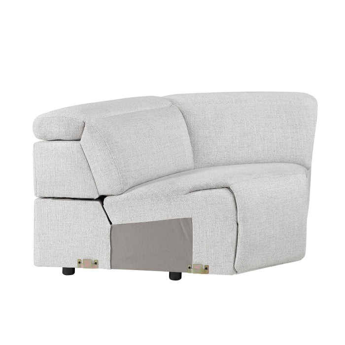 Homelegance - McPherson 5 Piece Modular Power Reclining Sectional with Power Headrests in Cloud - 9455CLD*5LRRRPWH - GreatFurnitureDeal