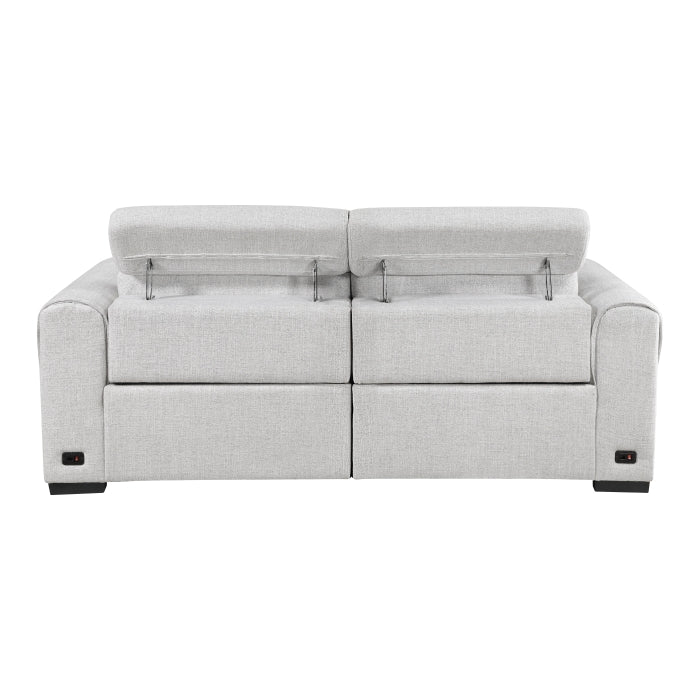 Homelegance - McPherson Power Double Reclining Loveseat with Power Headrests in Cloud - 9455CLD-2PWH - GreatFurnitureDeal