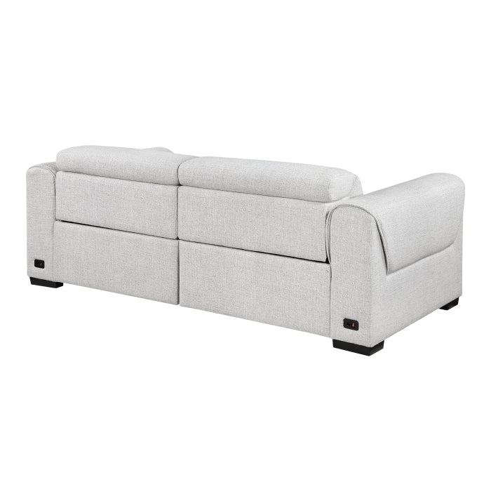 Homelegance - McPherson Power Double Reclining Loveseat with Power Headrests in Cloud - 9455CLD-2PWH - GreatFurnitureDeal