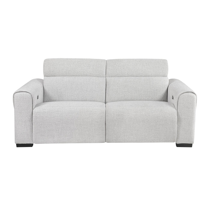 Homelegance - McPherson Power Double Reclining Loveseat with Power Headrests in Cloud - 9455CLD-2PWH - GreatFurnitureDeal