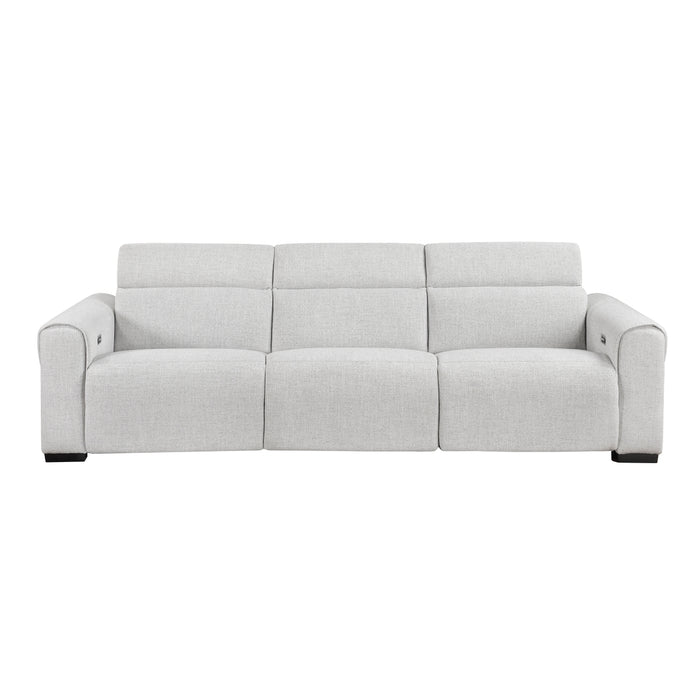 Homelegance - 9455CLD Power Double Reclining Sofa with Power Headrests, Charging Ports - 9455CLD-3PWH - GreatFurnitureDeal
