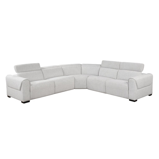 Homelegance - McPherson 5 Piece Modular Power Reclining Sectional with Power Headrests in Cloud - 9455CLD*5LRRRPWH - GreatFurnitureDeal