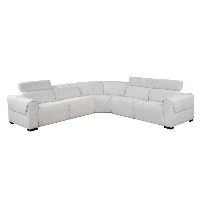 Homelegance - McPherson 5 Piece Modular Power Reclining Sectional with Power Headrests in Cloud - 9455CLD*5LRRRPWH - GreatFurnitureDeal