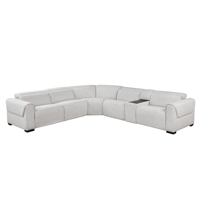 Homelegance - McPherson 6 Piece Power Reclining Sectional with Power Headrests in Cloud - 9455CLD*6LRRRPWH - GreatFurnitureDeal