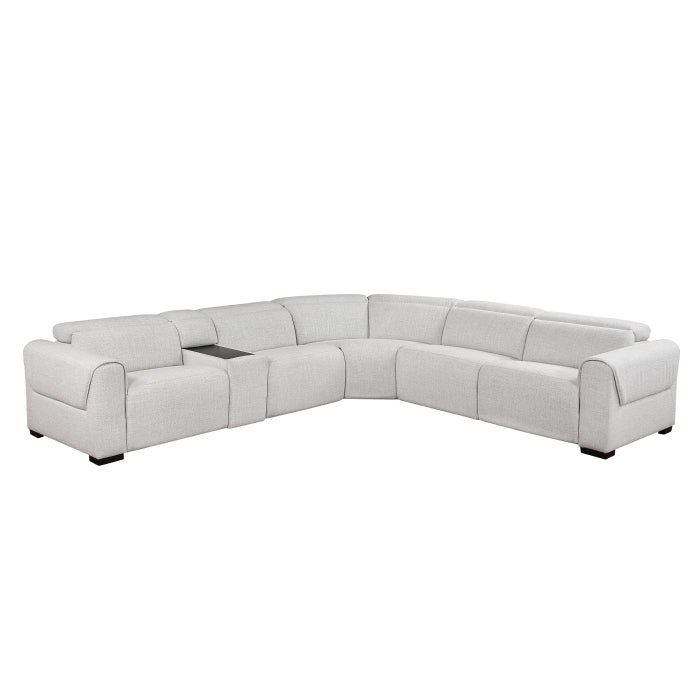 Homelegance - McPherson 6 Piece Power Reclining Sectional with Power Headrests in Cloud - 9455CLD*6LRRRPWH - GreatFurnitureDeal