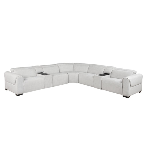Homelegance - McPherson 7 Piece Power Reclining Sectional with Power Headrests in Cloud - 9455CLD*7LRRRPWH - GreatFurnitureDeal