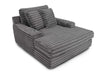 Franklin Furniture - Bellini Chaise Lounger w/ Dual Cupholders and 1 Hidden USB Charging Port in Cloud Dark Gray - 94811-GRAY - GreatFurnitureDeal