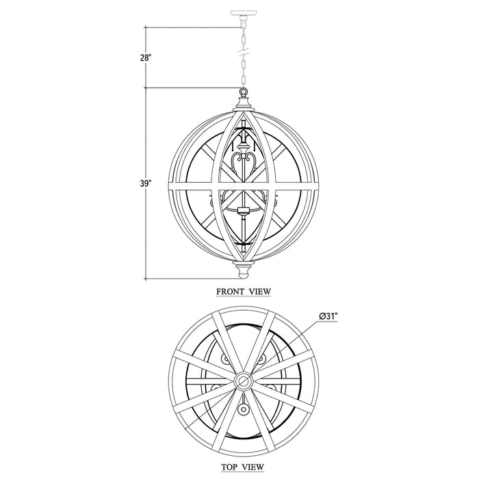 Bramble - Ellipse Chandelier - BR-95014 - GreatFurnitureDeal