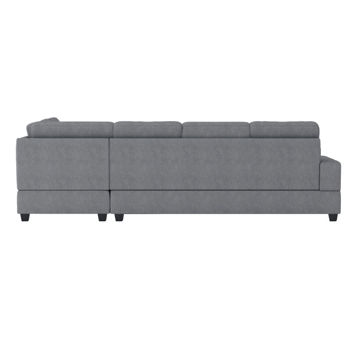 Homelegance - Maston 3 Piece Reversible Sectional with Drop-Down Cup Holders and Storage Ottoman in Gray - 9507DGY*3OT - GreatFurnitureDeal