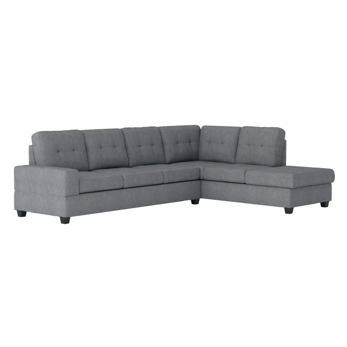 Homelegance - Maston 3 Piece Reversible Sectional with Drop-Down Cup Holders and Storage Ottoman in Gray - 9507DGY*3OT - GreatFurnitureDeal
