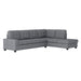 Homelegance - Maston 3 Piece Reversible Sectional with Drop-Down Cup Holders and Storage Ottoman in Gray - 9507DGY*3OT - GreatFurnitureDeal