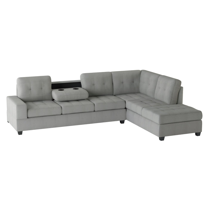 Homelegance - Maston 3 Piece Reversible Sectional in Gray - 9507GRY*3OT - GreatFurnitureDeal