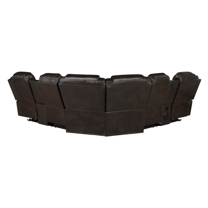 Homelegance - Bienvenue 3-Piece Power Reclining Sectional in Dark Brown - 9508DB*SCPW - GreatFurnitureDeal