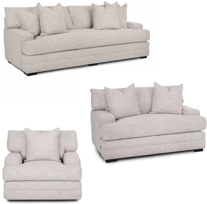 Franklin Furniture - Serene 3 Piece Living Room Set in Merino Nickel - 95140-95120-95188-3SET - GreatFurnitureDeal