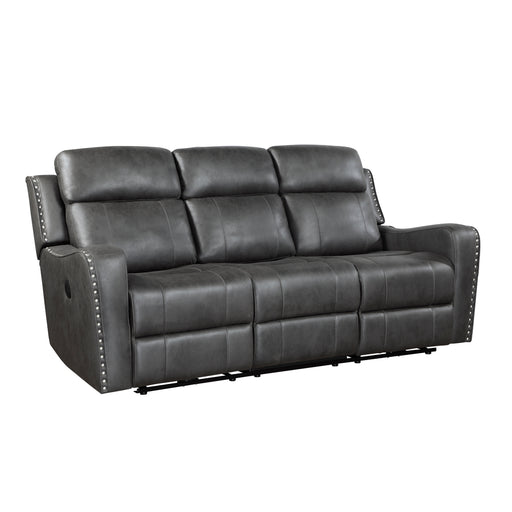 Homelegance - Kellen Power Double Reclining Sofa in Smoky Gray - 9515DGY-3PW - GreatFurnitureDeal