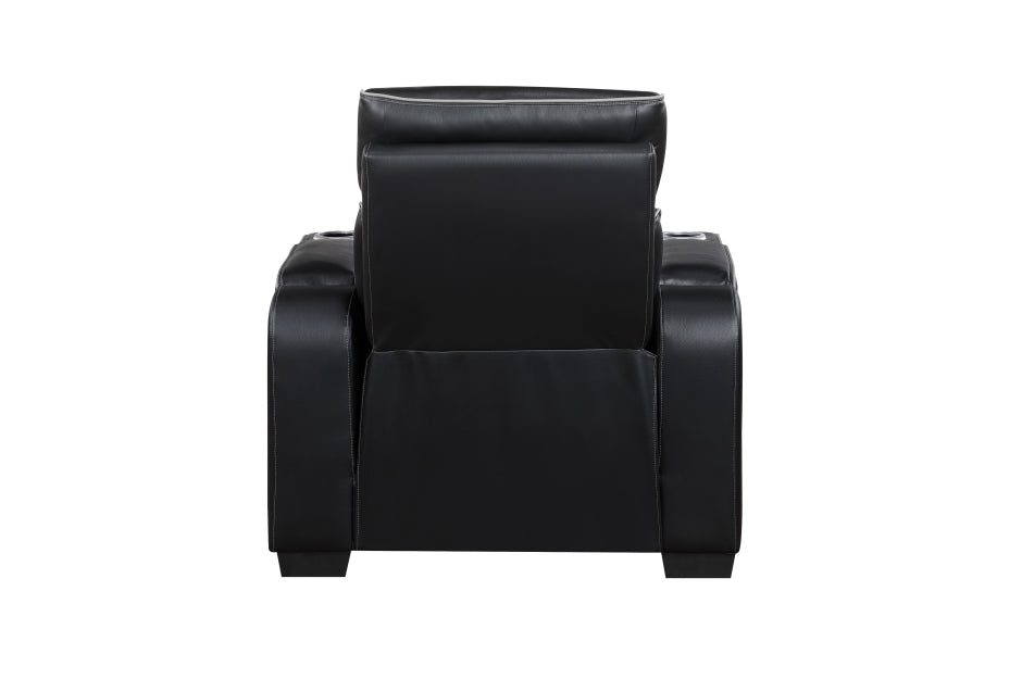 Homelegance - Fairway 3 Piece Power Double Reclining Living Room Set - 9516BLK*3PWH - GreatFurnitureDeal