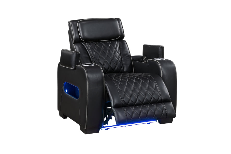 Homelegance - Fairway 3 Piece Power Double Reclining Living Room Set - 9516BLK*3PWH - GreatFurnitureDeal