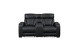 Homelegance - Fairway Power Double Reclining Loveseat with Center Console - 9516BLK-2PWH - GreatFurnitureDeal