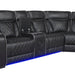 Homelegance - Fairway 3-Piece Power Reclining Sectional with Right Side Console in Black - 9516BLKS*33L2RCNPWH - GreatFurnitureDeal