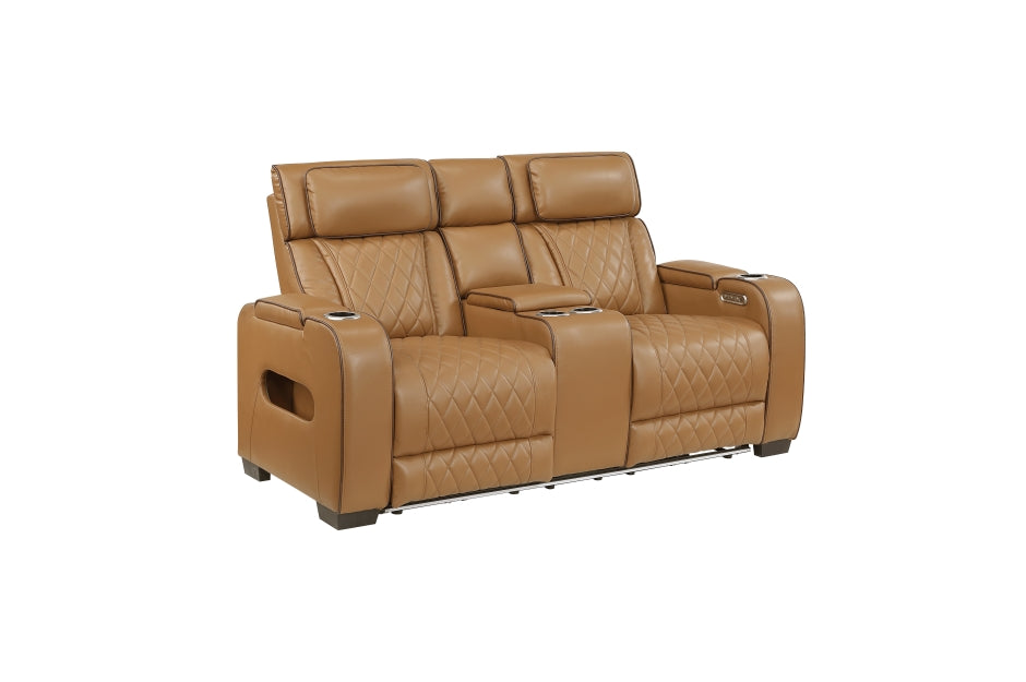 Homelegance - Fairway 2 Piece Power Double Reclining Sofa Set - 9516BRW*2PWH - GreatFurnitureDeal