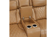 Homelegance - Fairway Power Double Reclining Loveseat with Center Console - 9516BRW-2PWH - GreatFurnitureDeal