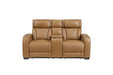 Homelegance - Fairway Power Double Reclining Loveseat with Center Console - 9516BRW-2PWH - GreatFurnitureDeal