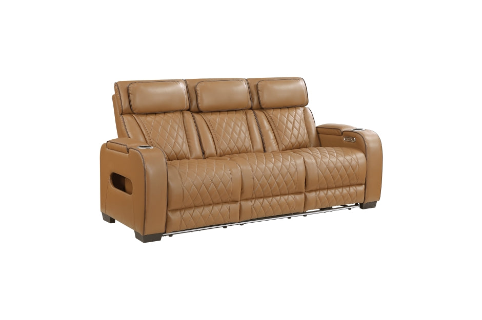 Homelegance - Fairway 2 Piece Power Double Reclining Sofa Set - 9516BRW*2PWH - GreatFurnitureDeal