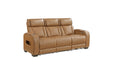 Homelegance - Fairway Power Double Reclining Sofa with Center Drop-Down Cup Holders - 9516BRW-3PWH - GreatFurnitureDeal
