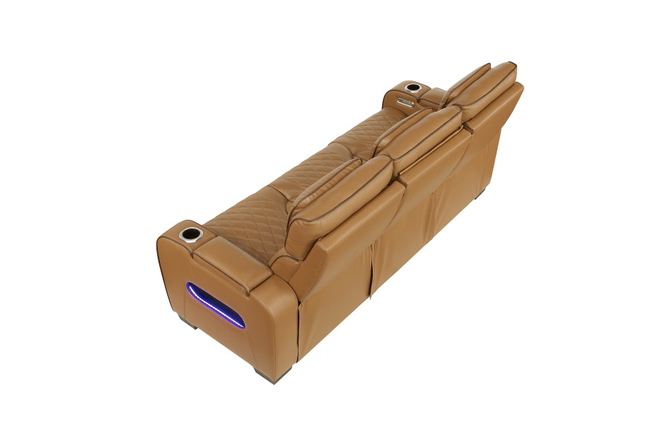 Homelegance - Fairway 2 Piece Power Double Reclining Sofa Set - 9516BRW*2PWH - GreatFurnitureDeal