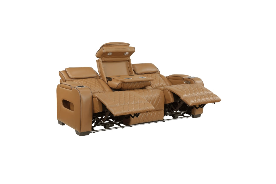 Homelegance - Fairway 2 Piece Power Double Reclining Sofa Set - 9516BRW*2PWH - GreatFurnitureDeal