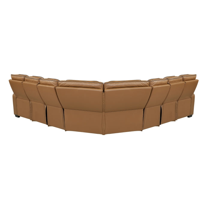 Homelegance - Fairway 3 Piece Power Reclining Sectional with Center Drop-Down Cup Holders in Brown - 9516BRWS*33L3RPWH - GreatFurnitureDeal